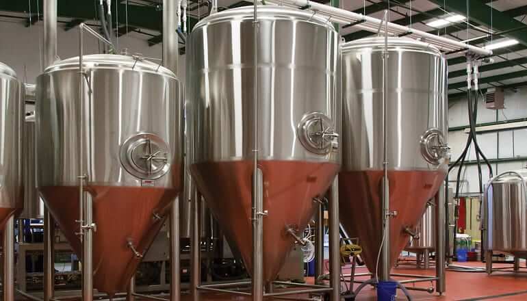 Beer vats in a brewery