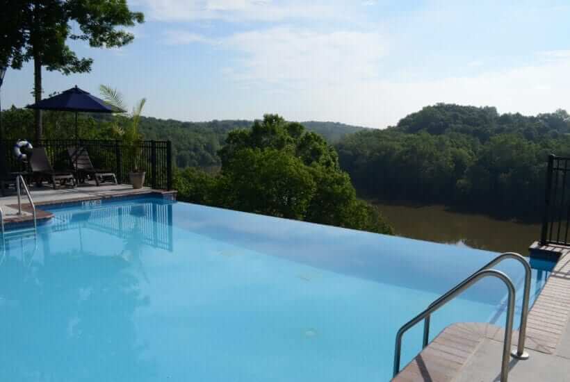 Bavarian Inn pool overlooking river