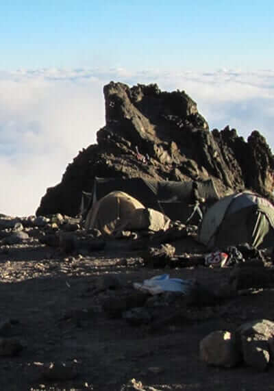 Tents camped out on the top of a West Virginia mountain